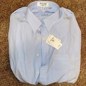 Blue white striped Valentino Mens dress shirt